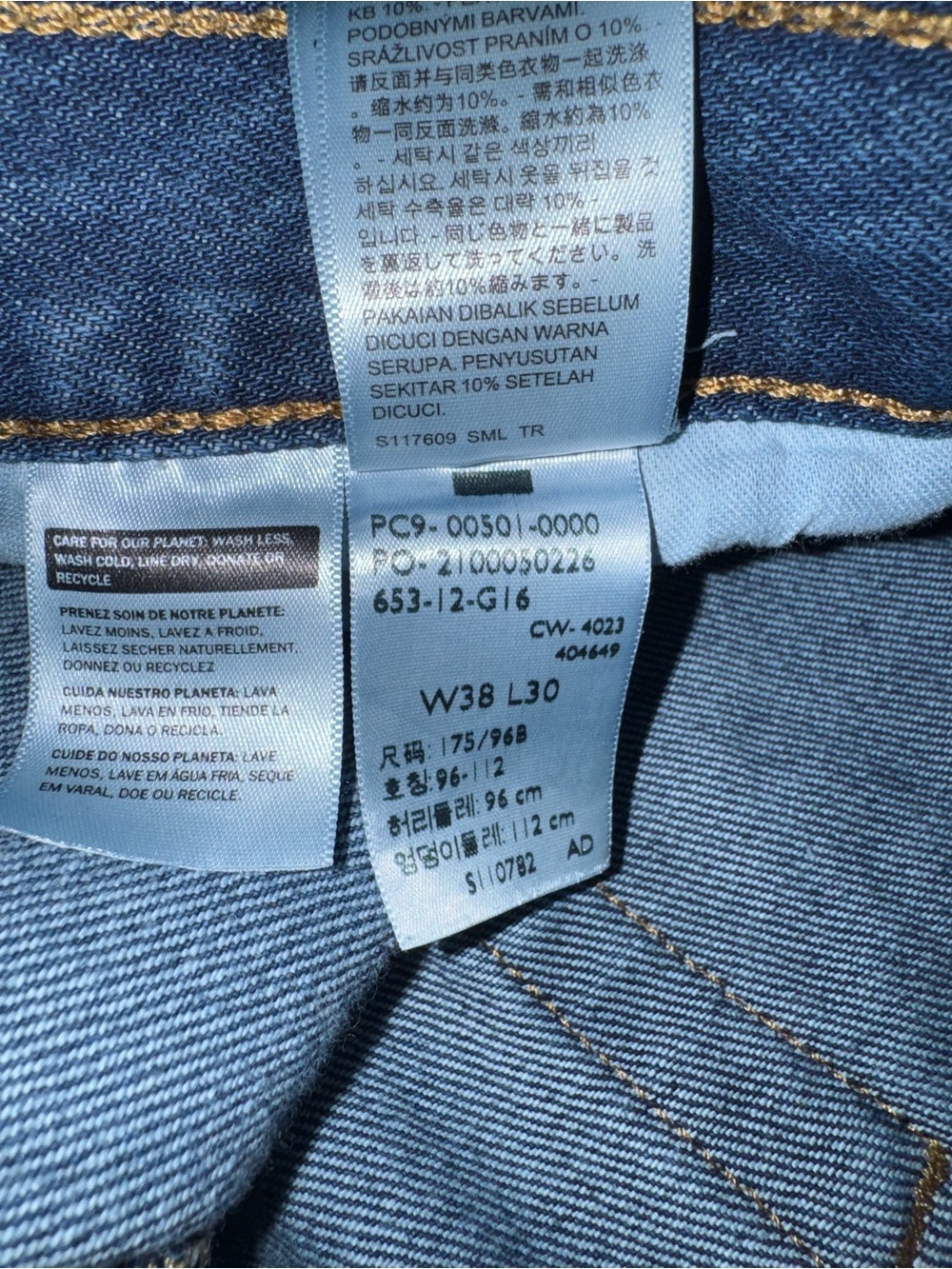 Levi’s 501 Original Button Fly Dark Wash Straight Leg Jeans Men’s 38x30 - Picture 7 of 16